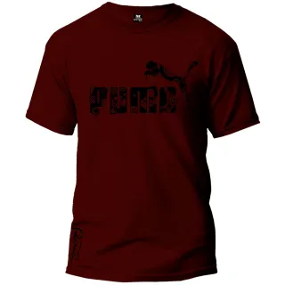 Camiseta Puma Manga Curta 100% Algodão Adulto Fresquinha Novo Tecido - VERDE ESCURO/PRETO