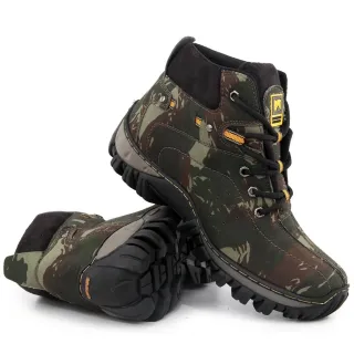 Tênis Coturno Macio Masculino de Couro Caterpillar - CAFE