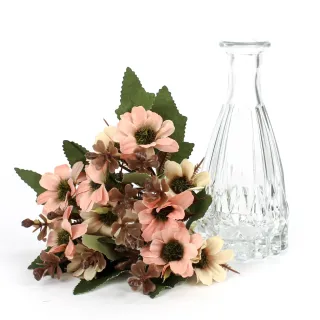 Vaso de Vidro com Flor Artificial Decorativa de Toque Real - Lilás