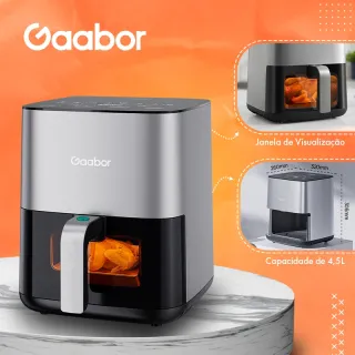 Air Fryer Gaabor Digital, Fritadeira Elétrica sem Óleo, 4.5L com Visor, 1450 W - 110v - Único