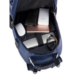 Mochila Executiva Grande em Couro PU Reforçada para Trabalho, Faculdade e Notebook RC-5013-5 - Preto