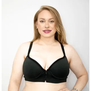 Bojo Plus Size Sutiã Abertura Frontal Zíper Alça Nadador Reforçada - Chocolate