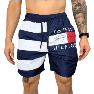 Bermuda Tactel Masculina Mauricinho para Praia - Shorts de Verão - Preto Liso