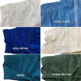 Cueca Básica Tradicional Lisa Adulto 100% Algodão Slip - Azul Royal