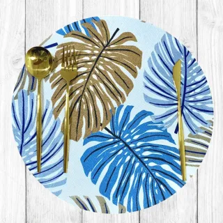 Decoração de Natal: Kit Mesa Posta com 18 Peças - Capas de Sousplat Estampado + Guardanapos + Argolas - Flores Vermelhas