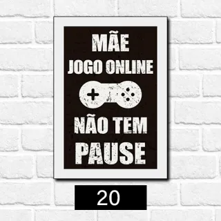 Placa Decorativa Quarto Gamer Vintage - Frase Jogo Jogador Console - 23