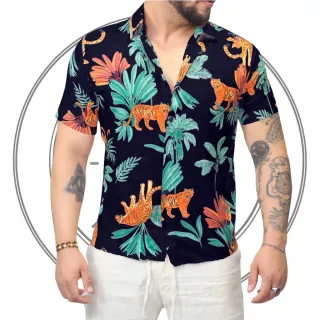 Slim Camisa Confortável Lisa e Florida - 5