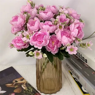 Pacote favorável de 1 unidade de flor artificial rica em peônia - Desconto de 4759 - Champanhe