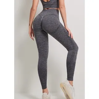 Legging Fitness Sem Costura Cintura Alta Levanta Bumbum Academia - Cinza Claro