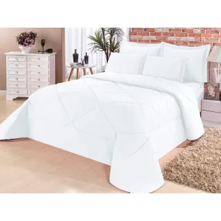 Lençol Aconchego Solteiro 4 Peças + Kit Edredom Dupla Face - Marrom