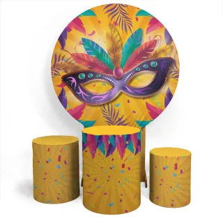 Capa Sublimada Veste Fácil Trio Carnaval - Capa Cilindro + Capa Painel - C-02