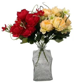 Pacote favorável de 1 unidade de flor artificial rica em peônia - Desconto de 4759 - Champanhe