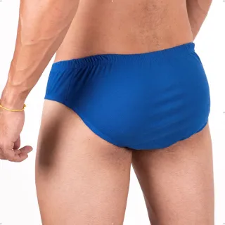 Cueca Básica Tradicional Lisa Adulto 100% Algodão Slip - Azul Royal