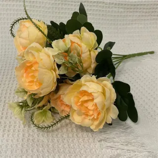 Pacote favorável de 1 unidade de flor artificial rica em peônia - Desconto de 4759 - Champanhe