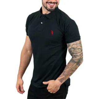 Malha Piquet Camisa Polo Masculino Gola - Verde Bandeira