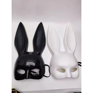 Máscara de Coelho Cosplay PVC Halloween - Festa Fantasia - Mascara + Gravata