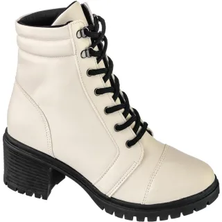 Bota Feminina Napa com Aplicações - Coturno de Cano Baixo - Preto