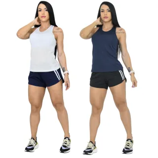 Camiseta Fitness Regata Feminina Dry Fit Premium Cores para Treino e Academia - Cinza