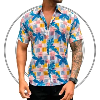 Slim Camisa Confortável Lisa e Florida - 5