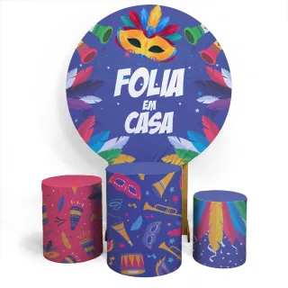 Capa Sublimada Veste Fácil Trio Carnaval - Capa Cilindro + Capa Painel - C-02