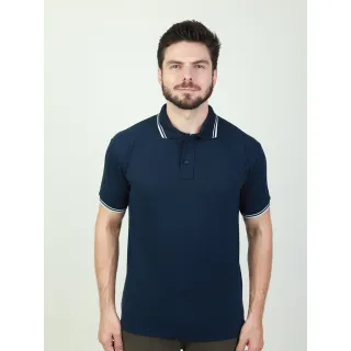 Camisa Basica Masculina Listra Piquet Polo Lisa - Azul Marinho