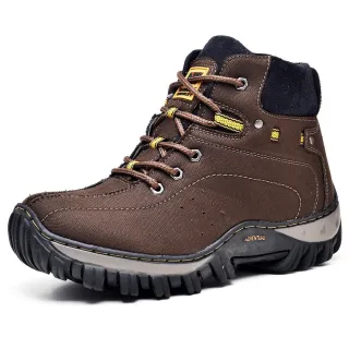 Tênis Coturno Macio Masculino de Couro Caterpillar - CAFE