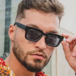 Proteção Uv400 Óculos Quadrado Masculino Feminino - Azul Transparente