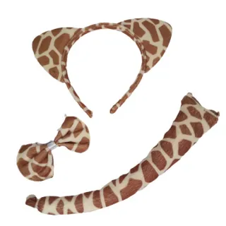 Fantasia Carnaval Kit Tiara, Gravata e Rabinho - 3 peças - ONÇA ROSA CLARO