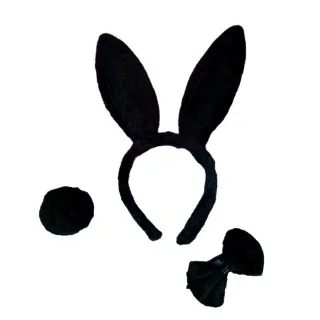 Fantasia Carnaval Kit Tiara, Gravata e Rabinho - 3 peças - ONÇA ROSA CLARO