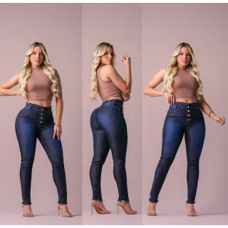 Calça Jeans Feminina Cintura Alta com Lycra - Empina Bumbum - 26