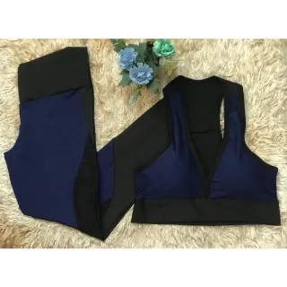 Top Plus Size Roupa de Academia Conjunto Calça Legging Fitness - Goiaba