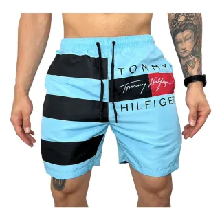 Bermuda Tactel Masculina Mauricinho para Praia - Shorts de Verão - Preto Liso