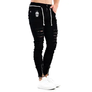 Promoção Calça Jeans Super Skinny Preta Masculina com Zíper