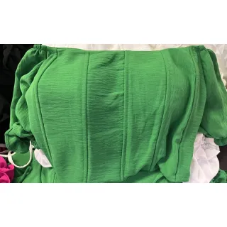 Ciganhinha Corselet Delicado Comportado Barbatanas Cropped Feminino - Azul Bebê