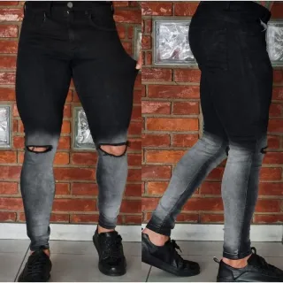 Fashion Week Calça Jeans Masculina Slim Fit Destroyed Skinny - 6