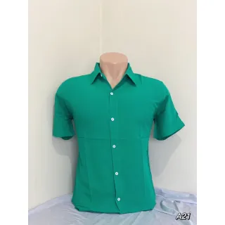 Camisa Masculina Praia Social Havaiana Slim Barata em Tecido Viscose - Azul