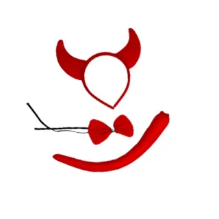 Fantasia Carnaval Kit Diabinho - Tiara, Gravata e Rabinho - Grande - R85811