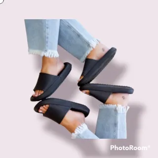 Confortável Chinelo Slide Preto Liso Masculino e Feminino Unissex - Chinelo Preto