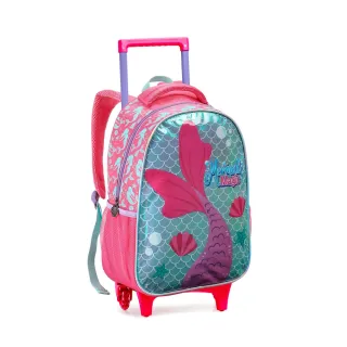 Conjunto Infantil Mochila Rodinhas Sereia/Unicórnio Menina Escolar - Sereia