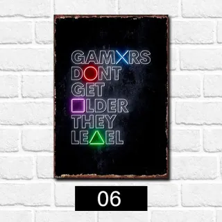 Placa Decorativa Quarto Gamer Vintage - Frase Jogo Jogador Console - 23