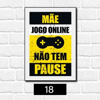 Placa Decorativa Quarto Gamer Vintage - Frase Jogo Jogador Console - 23