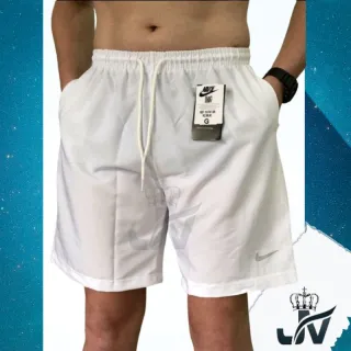 Bermuda Elastano Tactel Masculino para Academia, Corridas e Caminhadas - Branco
