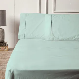 Percal 400 Fios Jogo de Lençol Casal 3 Peças Acetinado - Azul Petroleo