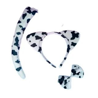 Fantasia Carnaval Kit Tiara, Gravata e Rabinho - 3 peças - ONÇA ROSA CLARO