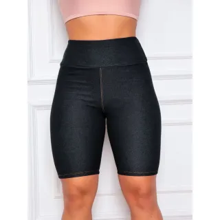 Bermuda Jeans Feminina Cos Alto Imita Jeans Barato Promoção - azul jeans