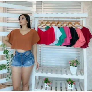 Blusa Elegante Gaivota Cropped Verão 2023 - Lilás