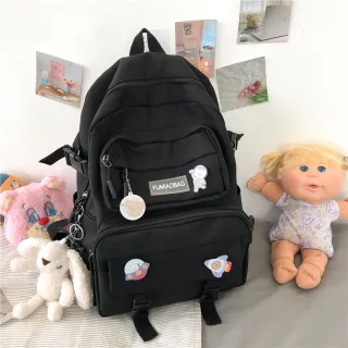 Mochila impermeável unissex grande Jx1436 para escola em nylon - Azul