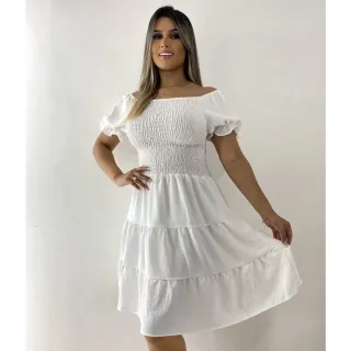 Vestido Princesa Manga Curta - Duna Tecido - Rose