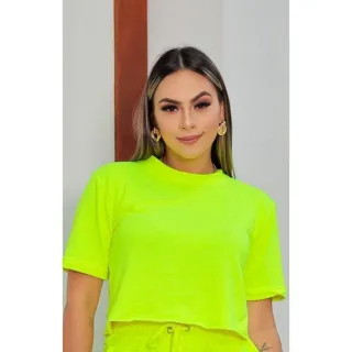 Blusa Cropped Feminina Estilosa Soltinha Tshirt Larguinha - P