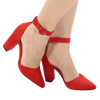 Fivela Encapada Scarpin Feminino Salto Grosso Social